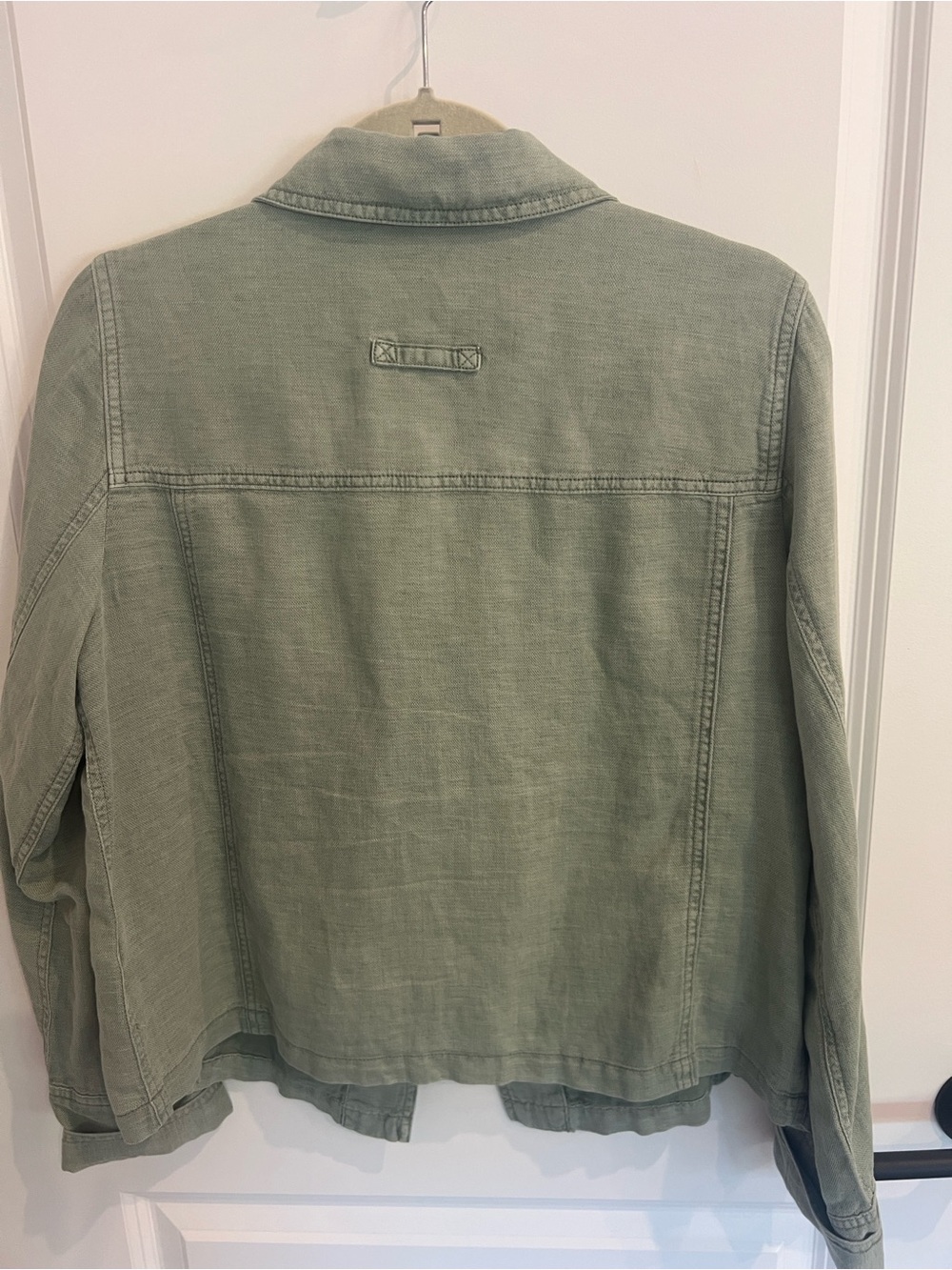 Nicole Miller New York Light Olive Green Women's Linen Jacket - Picture 12 of 12